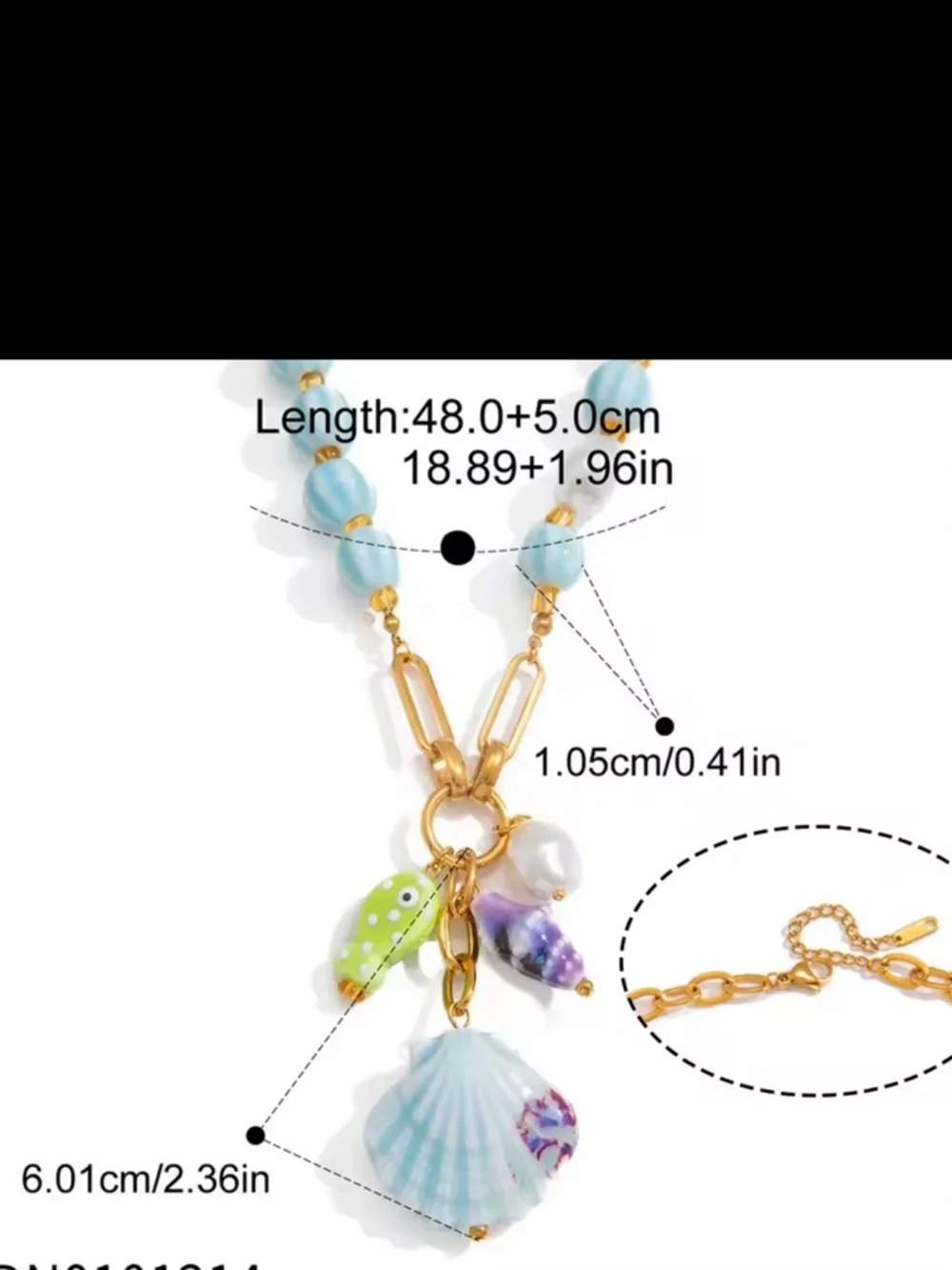 Anthropologie chain beads blue